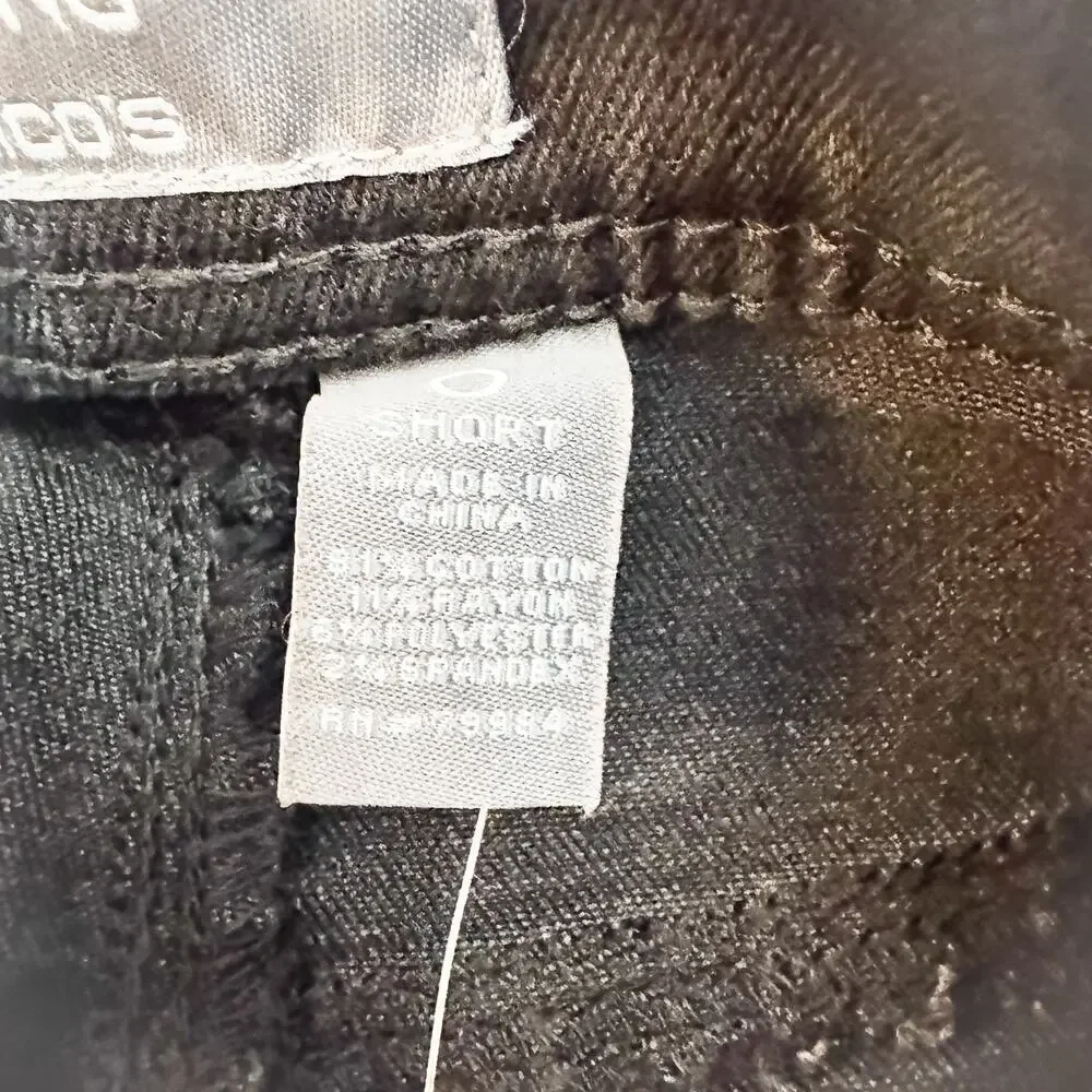 Chicos So Slimming Bootcut Black Denim Jeans Size 0 Short NWT